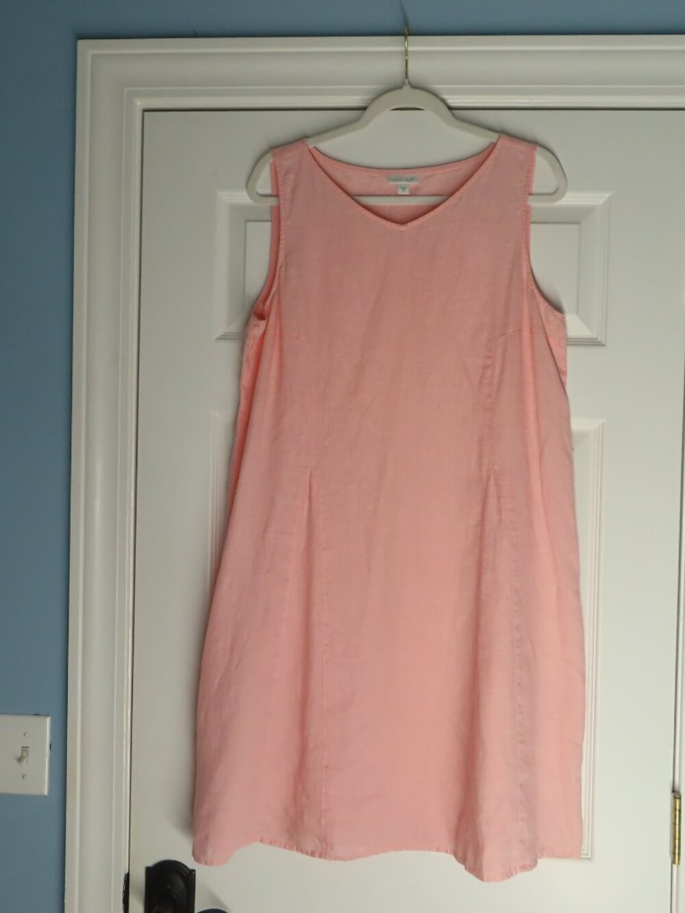 J Jill Love Linen Pink Sleeveless Dress Casual Summer Beach Vacation Medium